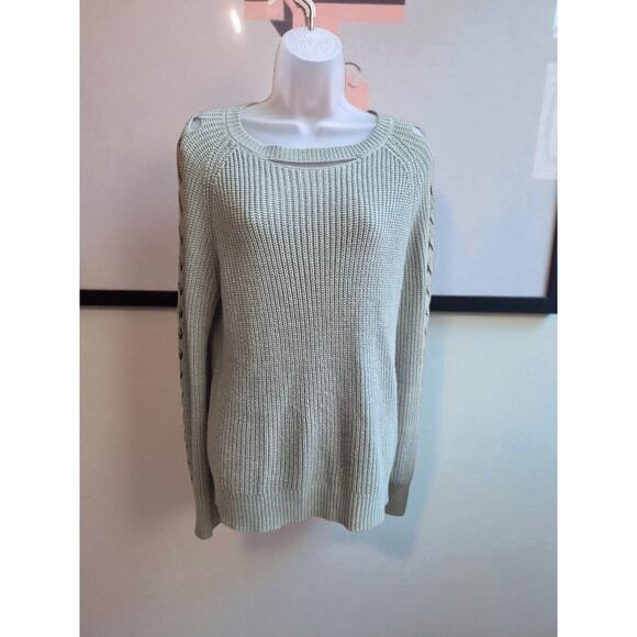 Misia Green Sweater Cutout Sleeves And Neck Size Large - Picture 1 of 4